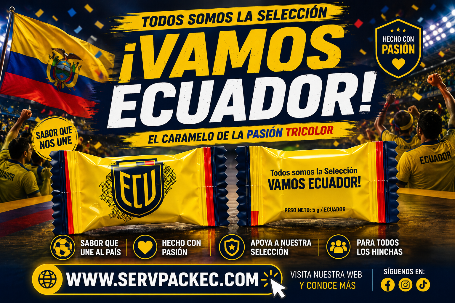 Caramelo Ecuador Amarillo — ¡Vamos Ecuador! Edición Mundial 2026